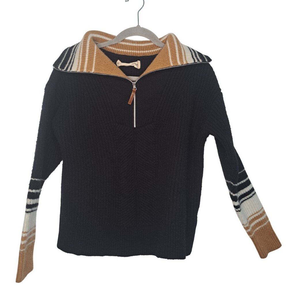 Obermeyer Limber 100% Wool 1/2 Zip Sweater Size Large